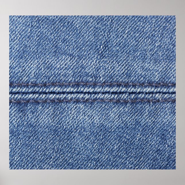 Póster Denim Azul Macro, Textura De Cierre. (Frente)