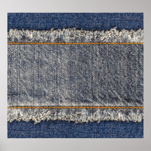 Póster Denim Blue Jeans: Parche doble Casual