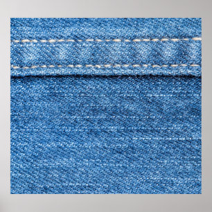 Póster Denim Blue: Textura clásica de jeans.