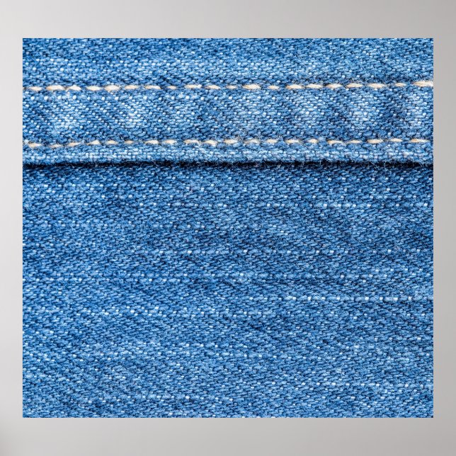 Póster Denim Blue: Textura clásica de jeans. (Frente)