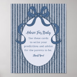 Póster Denim Coquette Bow Blue Jean Advice for Baby