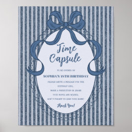 Póster Denim Coquette Bow Blue Jean Birthday Time Capsule