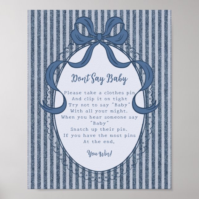 Póster Denim Coquette Bow Blue Jean Dont Say Baby Game (Frente)