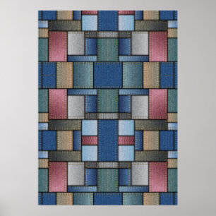 Póster Denim Patchwork