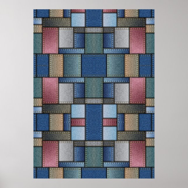 Póster Denim Patchwork (Frente)