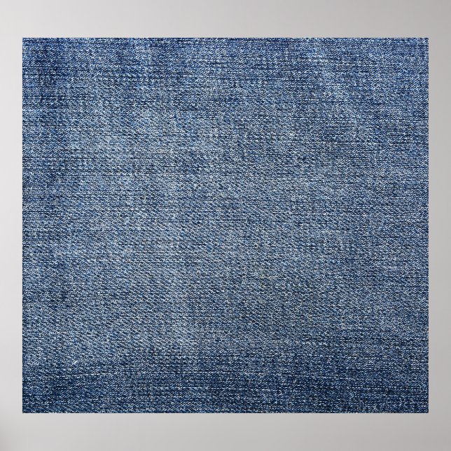 Póster Denim Shabby: textura de jeans azules (Frente)