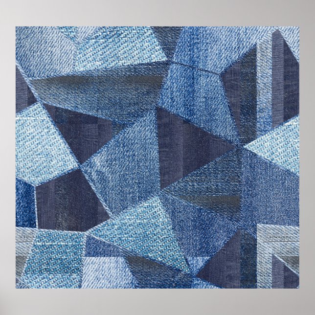 Póster Denim Urban: Doloridos Parchwork a rayas. (Frente)