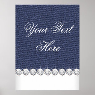 Póster Denim y diamantes