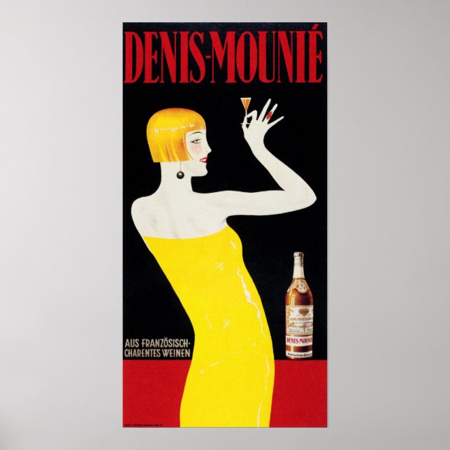 Póster DENIS MOUNIE Franceses Vinos Liquor Art Deco Anunc (Frente)