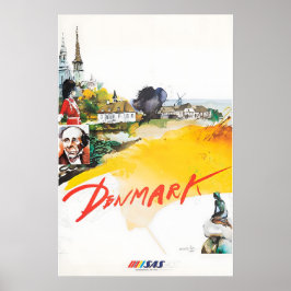 Póster Denmark Painting SAS Travel Poster Danish Art Prin