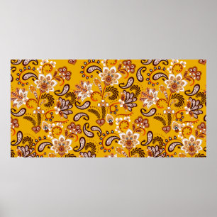 Póster Dense floral mano ornamental dibujar fantasía flor