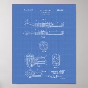 Póster Dental Handpiece 1961 Patent Art Blueprint