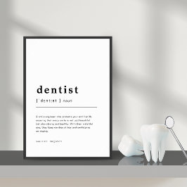 Póster Dental Office Decor Dentist Definition Wall Print