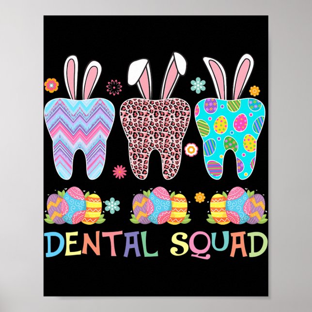 Póster Dental Squad Dental Assistant Dentite Cute Teeth (Frente)