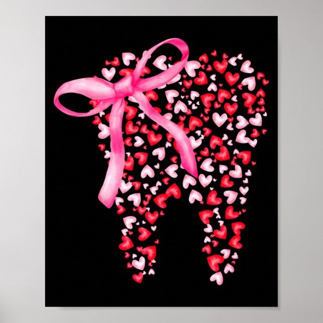 Póster Dental Squad Valentines Cute Heart Teeth Dental Hy (Frente)