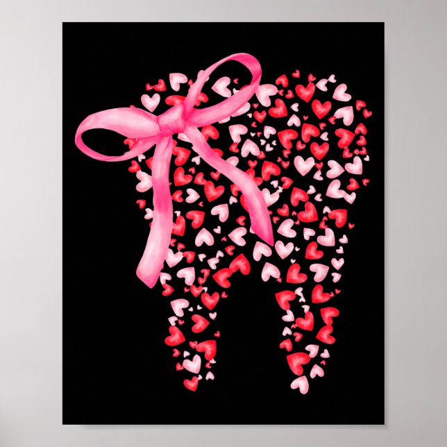 Póster Dental Squad Valentines Cute Heart Teeth Dental Hy (Frente)
