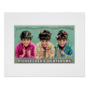 Póster Dentaroma de Ricksecker y anuncio de pasta dental 