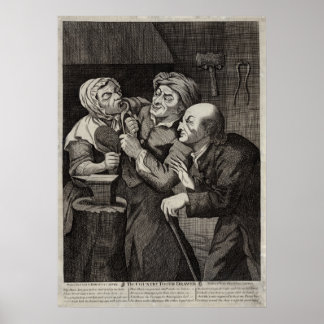 Póster Dentista antiguo de la cajetilla de dientes del pa