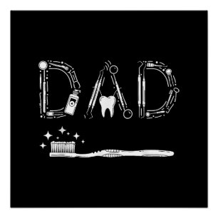 Póster Dentista Antiguo Papá Padre Abuelo Día del Padre M