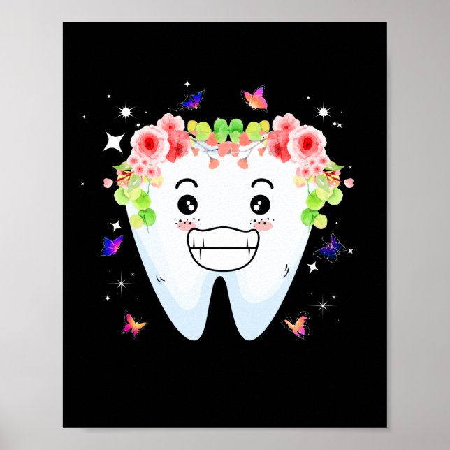 Póster Dentista Auxiliar Dental Diente Higiénico Oral (Frente)