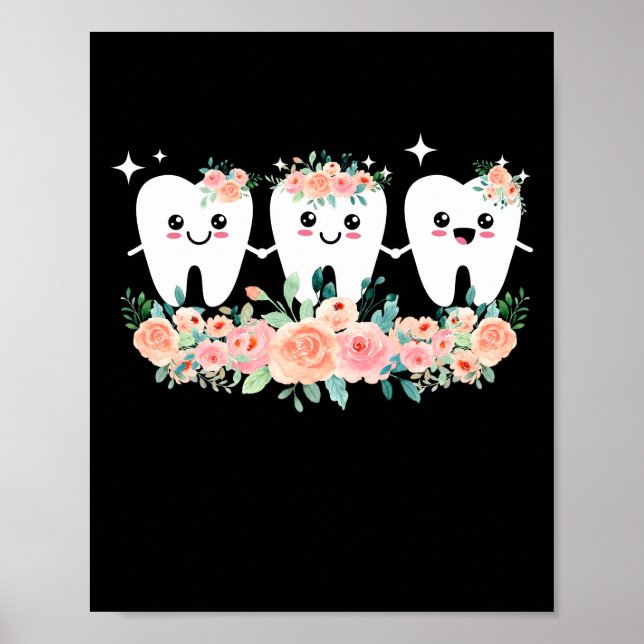 Póster Dentista Auxiliar Dental Diente Higiénico Oral (Frente)