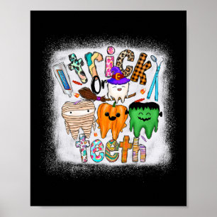 Póster Dentista Dentista Dental Halloween Dientes O Truco