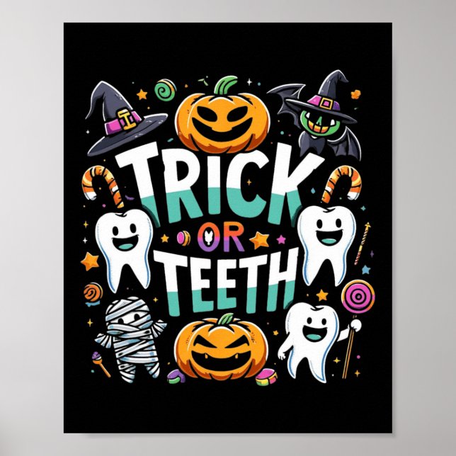 Póster Dentista Dentista Halloween Dental Hygi (Frente)