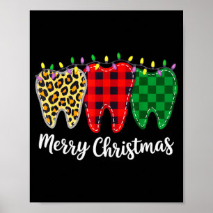 Póster Dentista diente de Navidad Dientes instantáneos Le