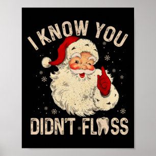 Póster Dentista Navidades Dentales Divertido Papá Noel