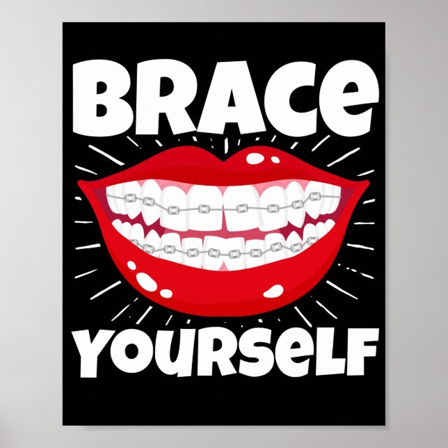 Póster Dentista ortodoncista dental se abre (Frente)