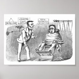 Póster Dentista Vintage, Extrayendo dientes sin dolor! :)
