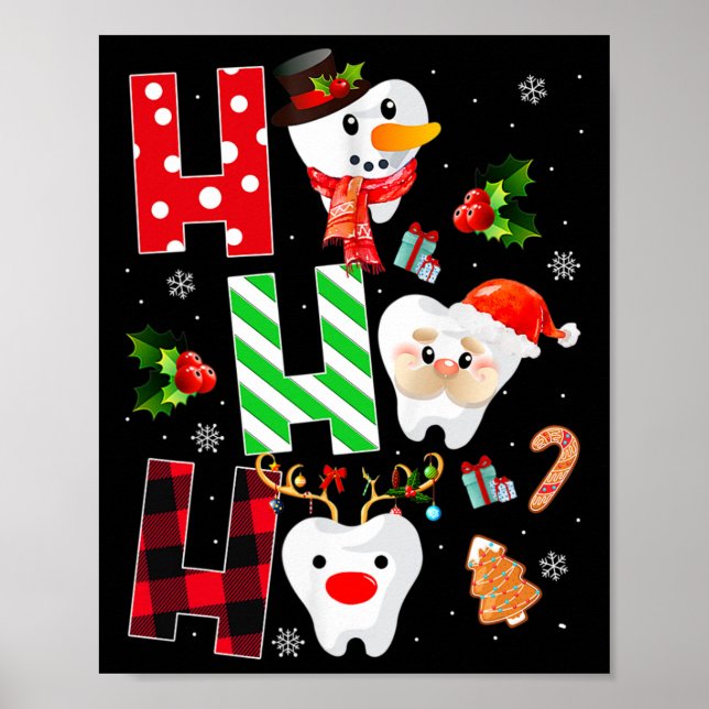 Póster Dentistas Navidades Diversión Dental Regalo Odonto (Frente)