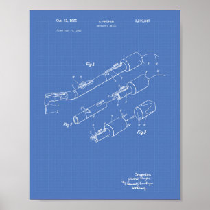 Póster Dentist's Drill 1965 Patent Art Blueprint