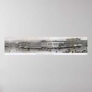 Póster Denton, Texas - lado norte de la plaza principios 