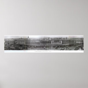Póster Denton, Texas - lado sur de la plaza principios de