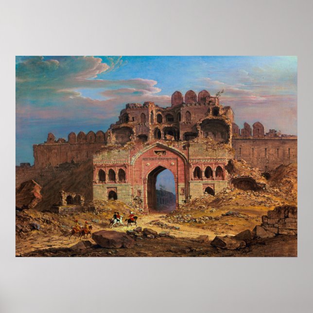 Póster Dentro de la entrada principal de la Purana Qila,  (Frente)
