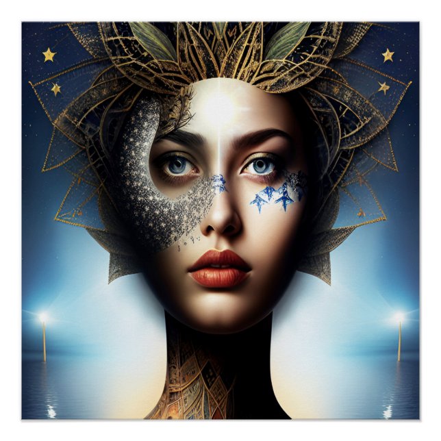 Póster Dentro de su cabeza Estrellas (Anverso)