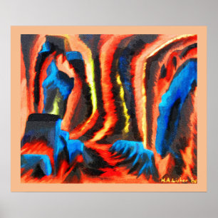 Póster Dentro de un volcán