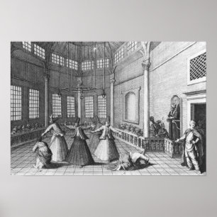 Póster Dentro de una mezquita turca, ilustracion
