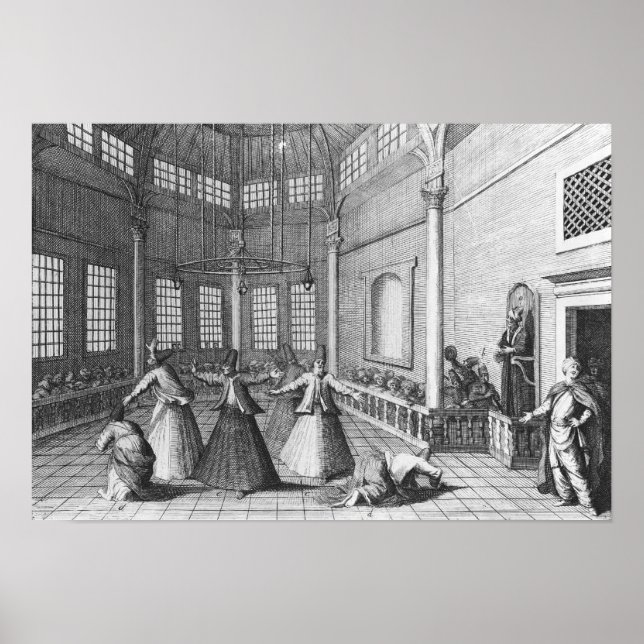 Póster Dentro de una mezquita turca, ilustracion (Frente)