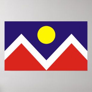 Póster Denver, Bandera Colorado