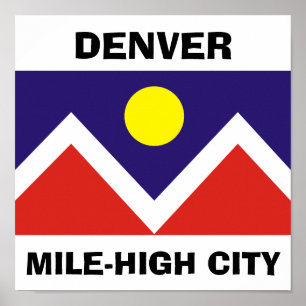 Póster Denver, Bandera Colorado