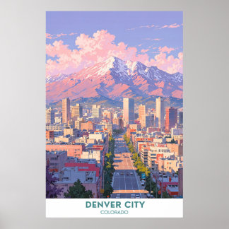 Póster Denver City - Hermoso Colorado