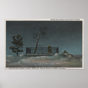 Póster Denver, CO - vista del sepulcro de Buffalo Bill