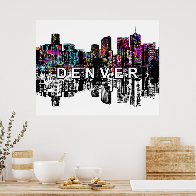 Póster Denver, Colorado en graffiti (Cocina)