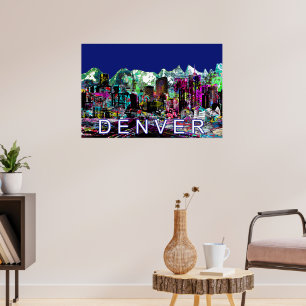 Póster Denver en graffiti