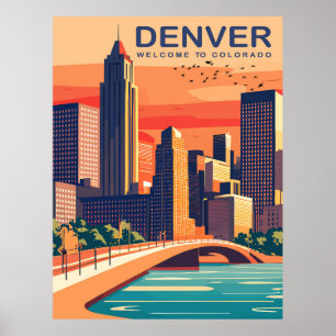 Póster Denver, río Southplatte, Colorado, Viajes 