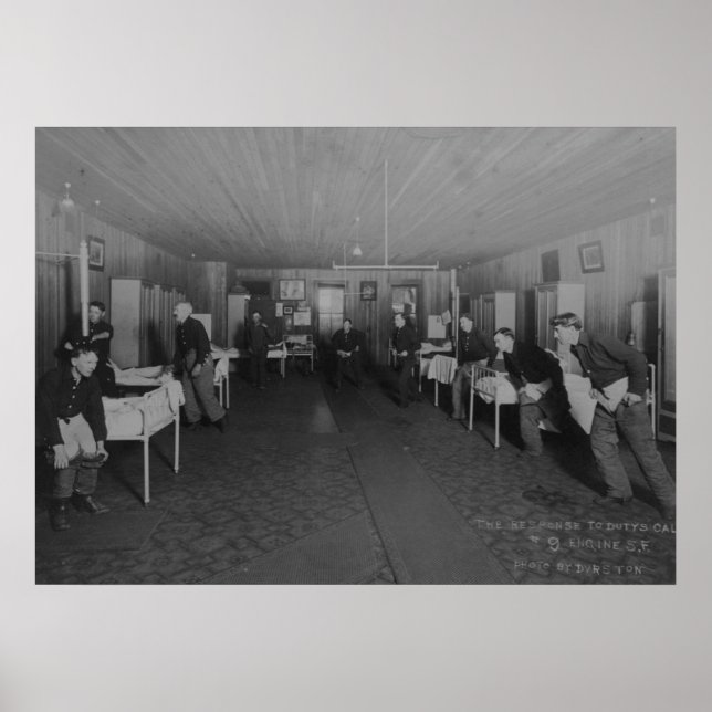 Póster Departamento de Bomberos de San Francisco 9 Motor  (Frente)