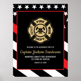Póster Departamento de Bomberos Jubilación de Bombero Bie