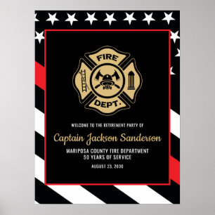Póster Departamento de Bomberos Jubilación de Bombero Bie